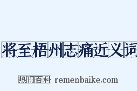 将至梧州志痛近义词是什么意思的图片